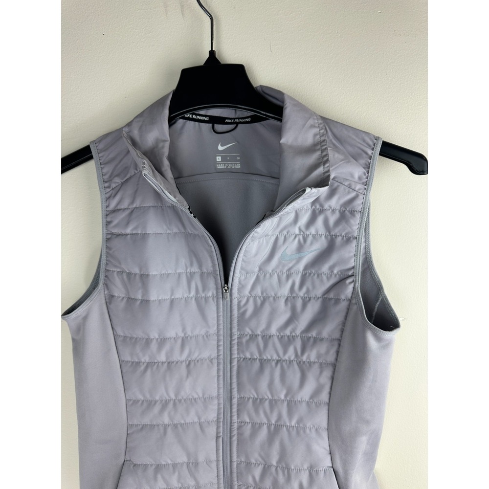 Nike Running Aerolayer Quilted Puffer Vest Grey Lavender Zip Up 856222-059 Small - Picture 3 of 14